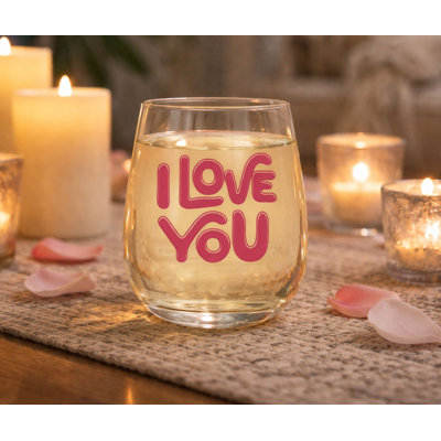 Wine Glass I Love You 15 Oz
