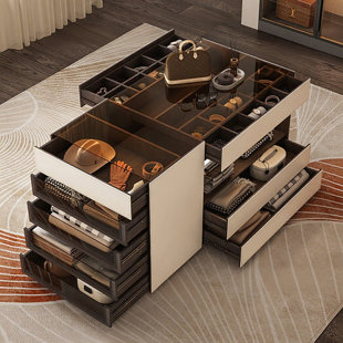 Armoire à bijoux avec garde-robe de luxe 59,06 po, double-face