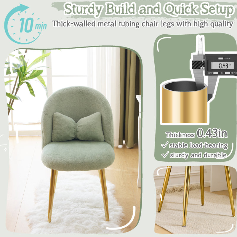Fauteuil de maquillage l 21,26 po Winao, Vert