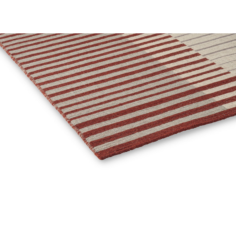 Handwoven Multicolor Striped Wool Area Rug 4'7'' x 6'7''