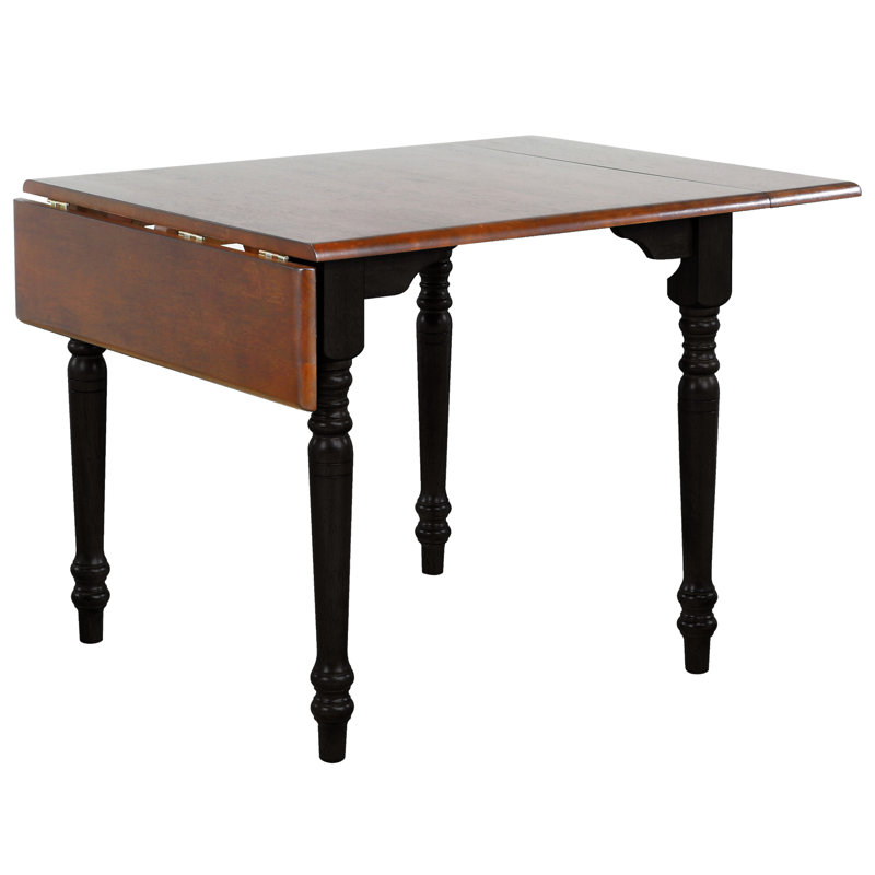 Table de salle à manger à rallonge rectangulaire à rallonge 48 po Canora Grey Selections | Noir antique avec cerisier | Sièges 4