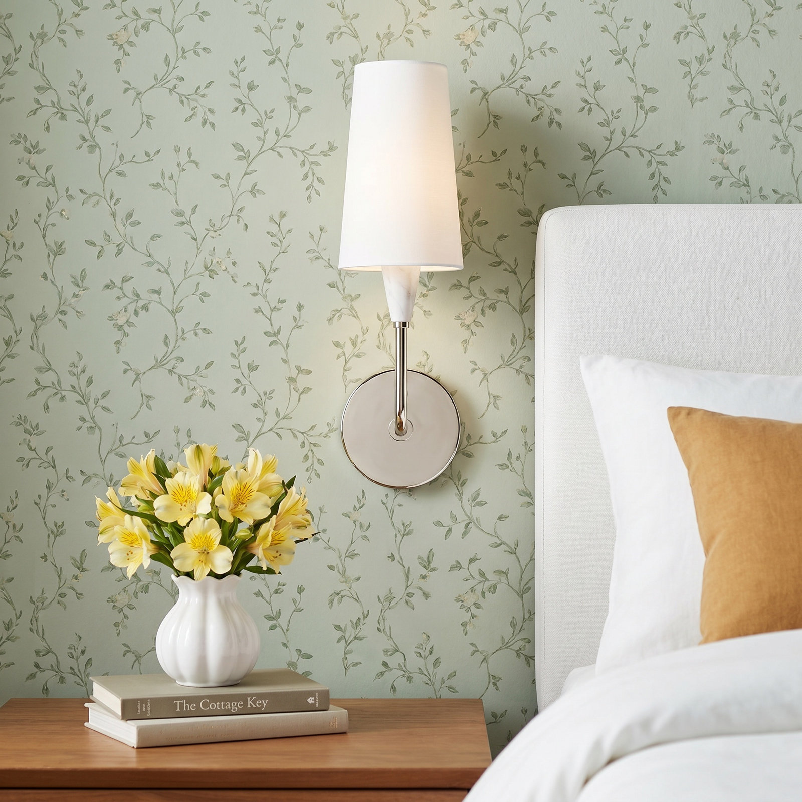 Helden Steel Armed Sconce, Polished Nickel