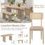 Ensemble de table de salle à manger 6 pièces avec chaises à dossier en rotin et banc - Table ovale en bois massif, 6 places-118499416-118499419