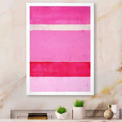 Fuchsia rose et champs de couleurs blancs - Art sur toile moderne et contemporain
