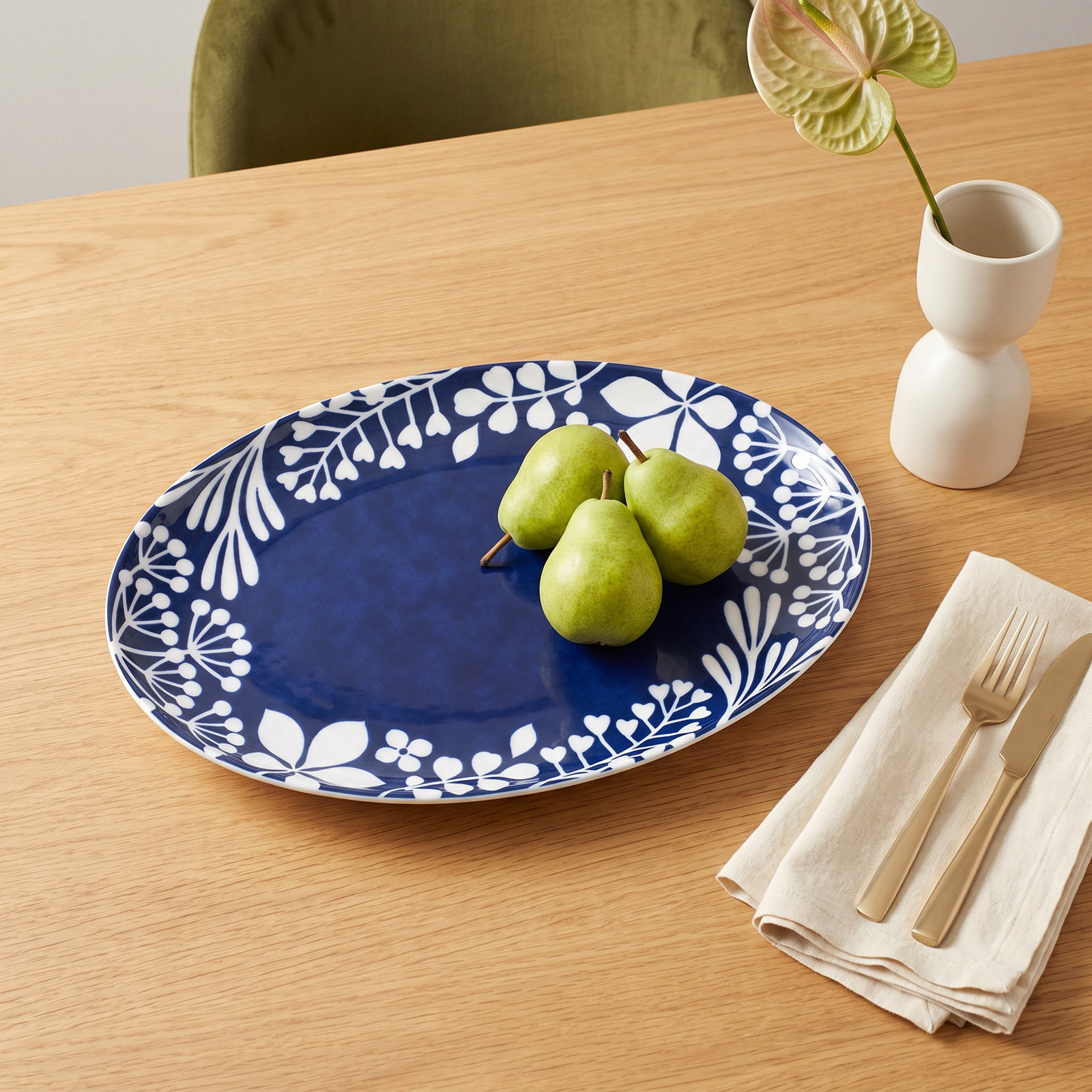 Bluefjord Oval Porcelain Platter