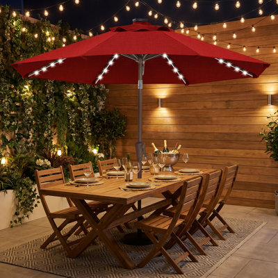 9 FT Lighted Patio Olefin® Umbrella