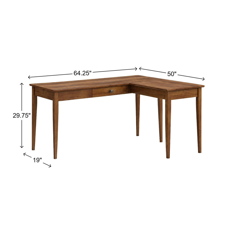 Bureau d'écriture Malani, 29.75" H x 64.25" W x 50" D, Brun toscan