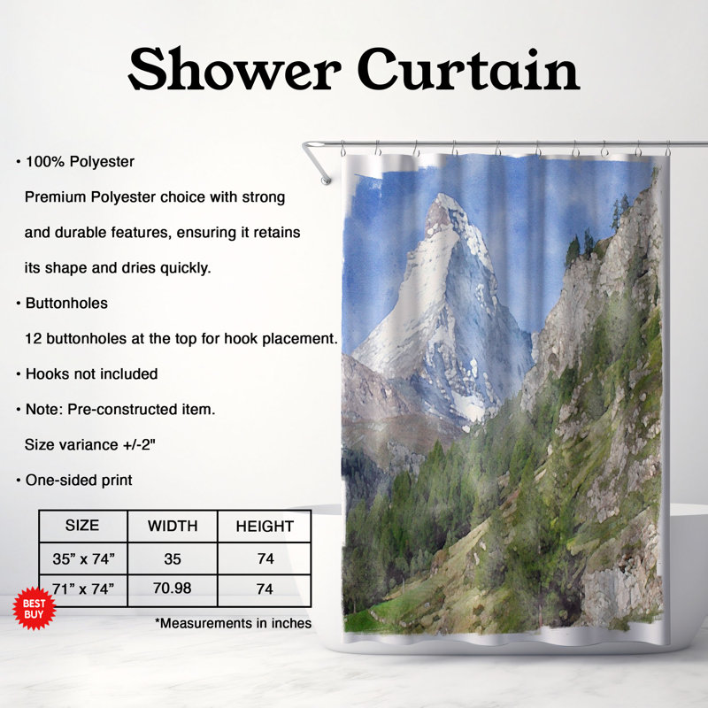 Caslin Shower Curtain, 74"H x 71"W