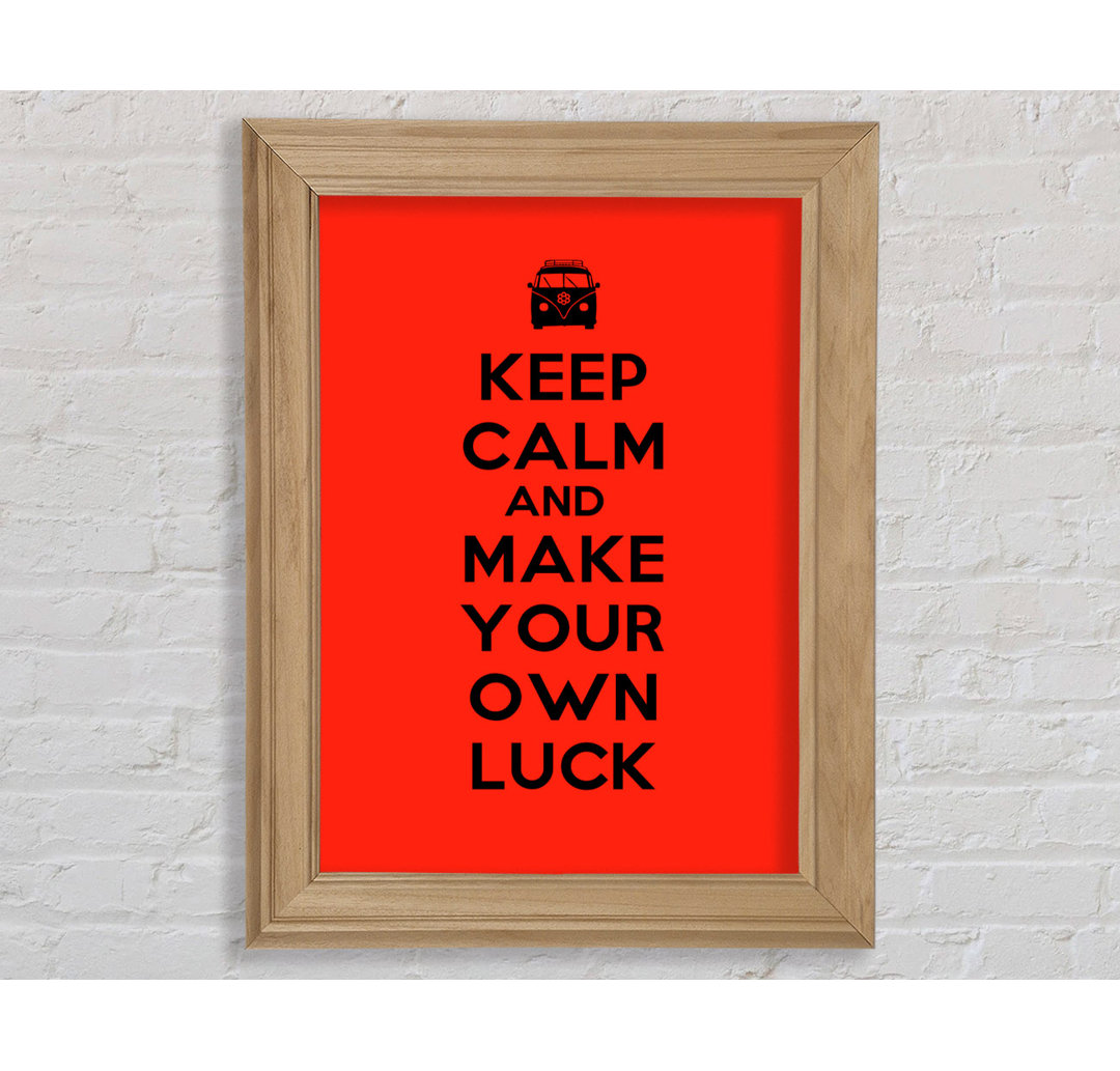 Makhi Keep Calm Luck Gerahmter Druck Wandkunst