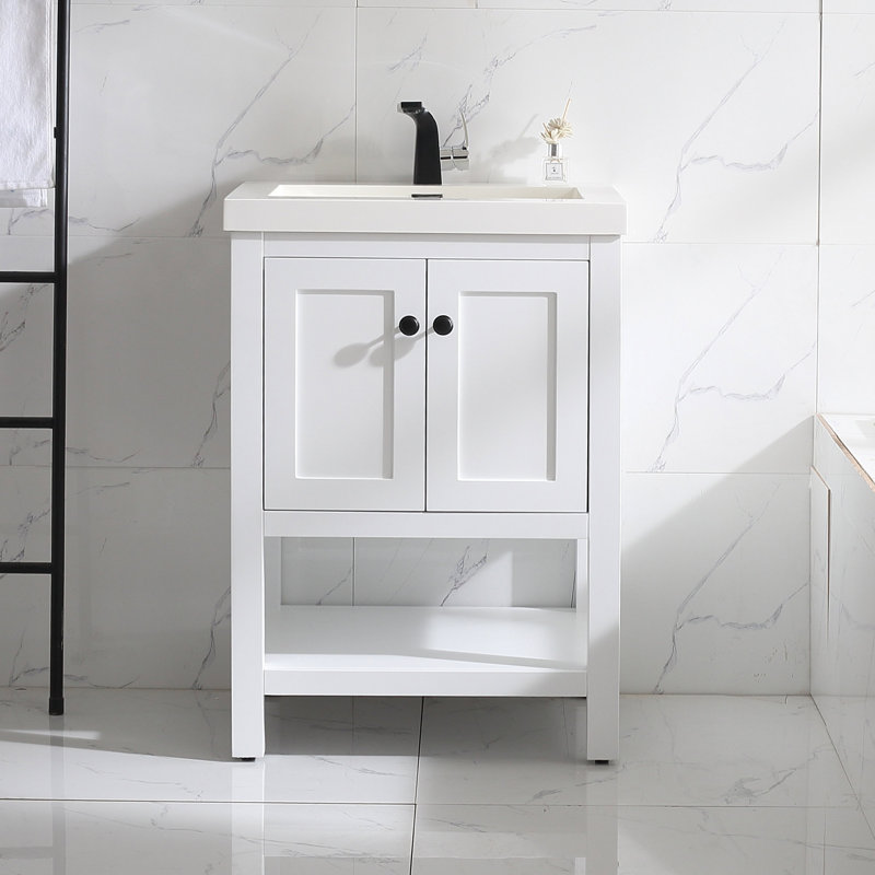 Mclachlan 25'' Single Bathroom Vanity with Resin Top, White