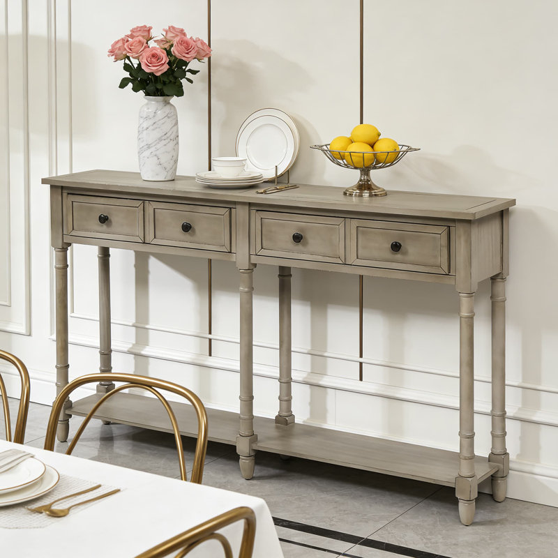 Console avec tiroirs et tablette Farmhouse