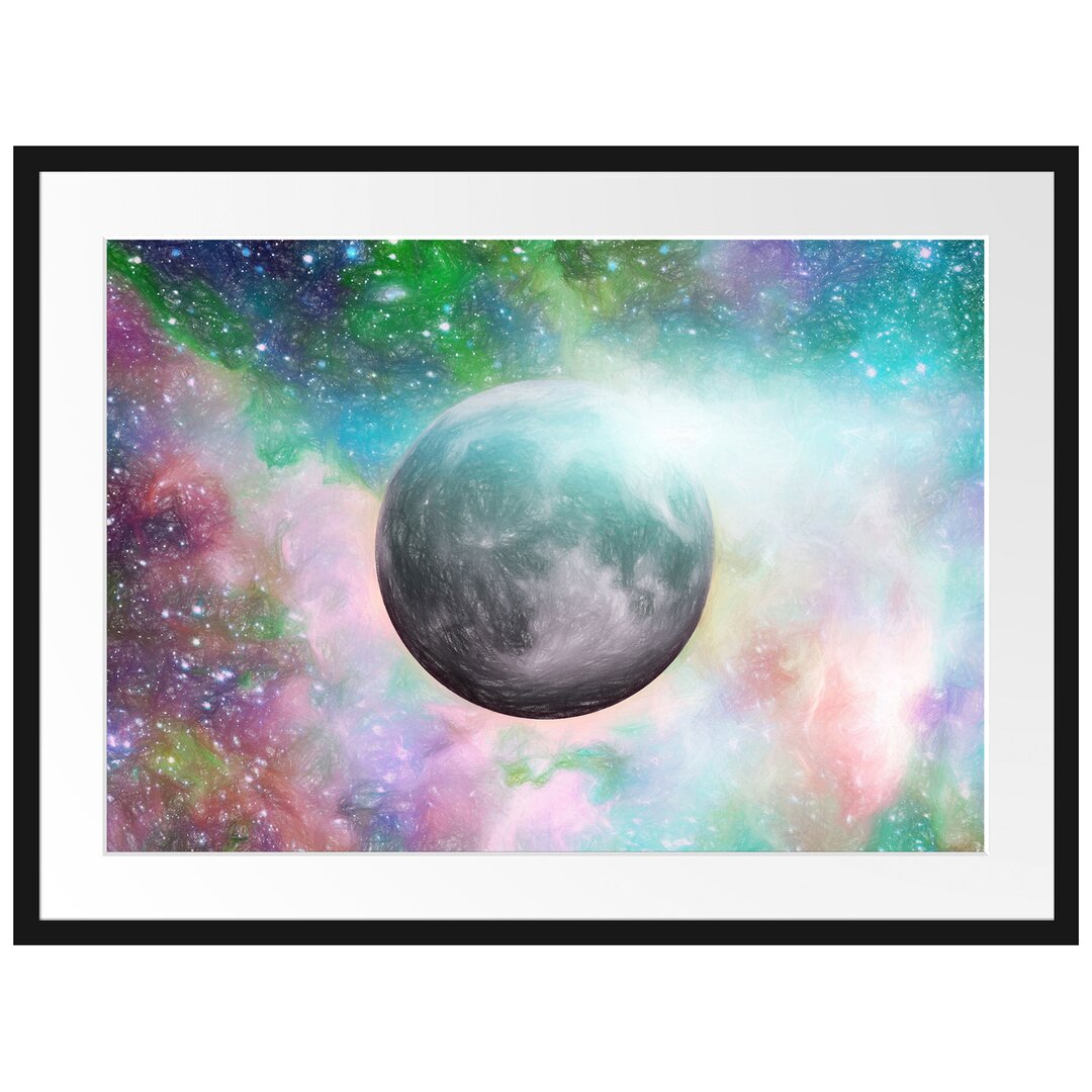 Gerahmtes Poster Unser Mond im Sternenstaub