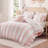 -Piece Pink Bedding Sets, Full Queen Microfiber Ruffle Comforter