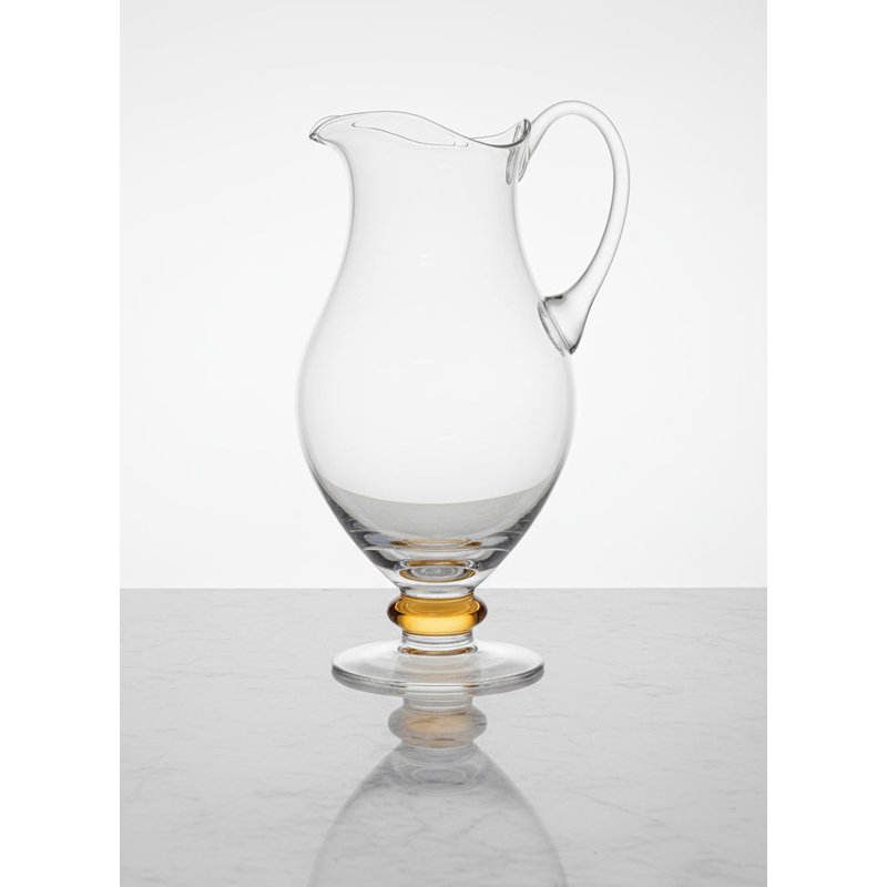 Pichet en verre avec diamant ambre sur pied