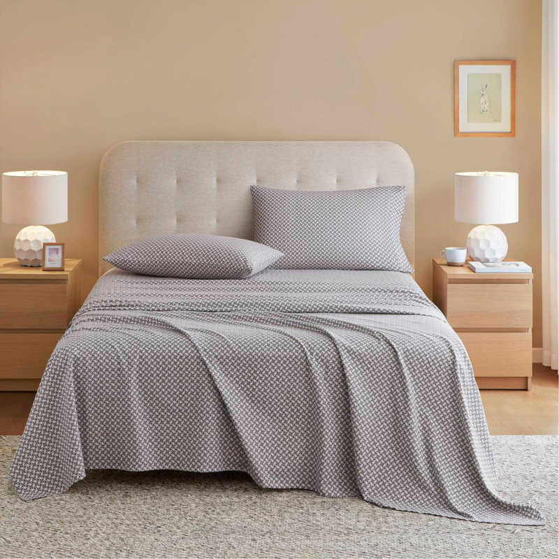 Ensemble de draps 4 pièces 100% coton, flocon de neige