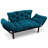 Metal Frame 2-Seat Sleeper Sofa Microfibre Fabric-1839463571