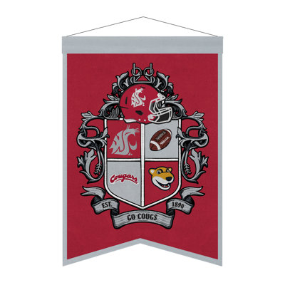 NCAA Washington State Cougars Crest Banner, 15 x 22 po