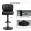 Ensemble de 2 tabourets de bar avec siège réglable, coussin rembourré épais et repose-pieds en métal, noir