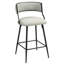 ENSEMBLE DE 2 tabourets de bar à hauteur de comptoir de 26 po avec housse en polyuréthane, base thermolaquée noire et repose-pieds confortable-1806238544