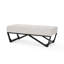 Banquette contemporaine grise avec surpiqûres à boutons, cadre 46,48 po x 17,78 po gris avec design tendance, rembourré l 46,48 po x P 17,78 po x H 16,66 po