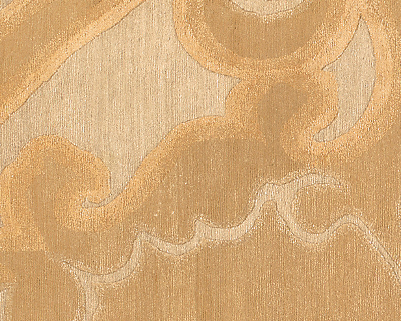 Implied Damask Area Rug in Beige/Gold/Neutral, Rectangle 3' x 5'