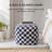Marta 20" Navy Checkered Upholstered Pouf Ottoman-117292682