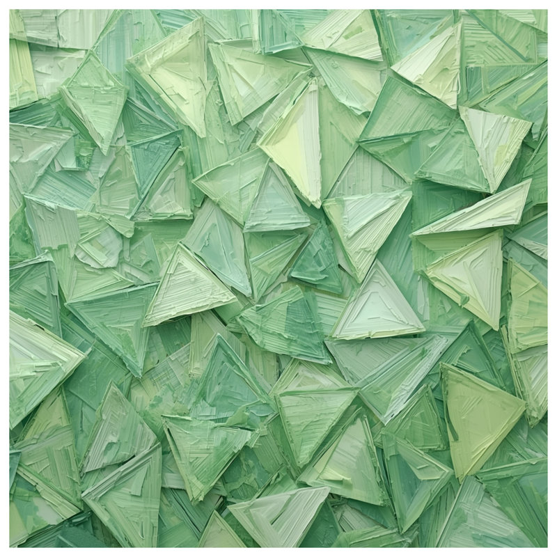 Geometric Green Triangles Comforter, King