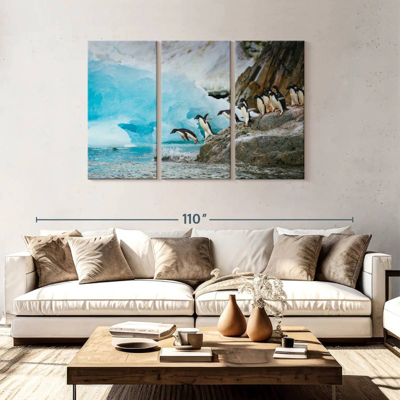 Brampt Diving Penguins, 48" H x 74" W