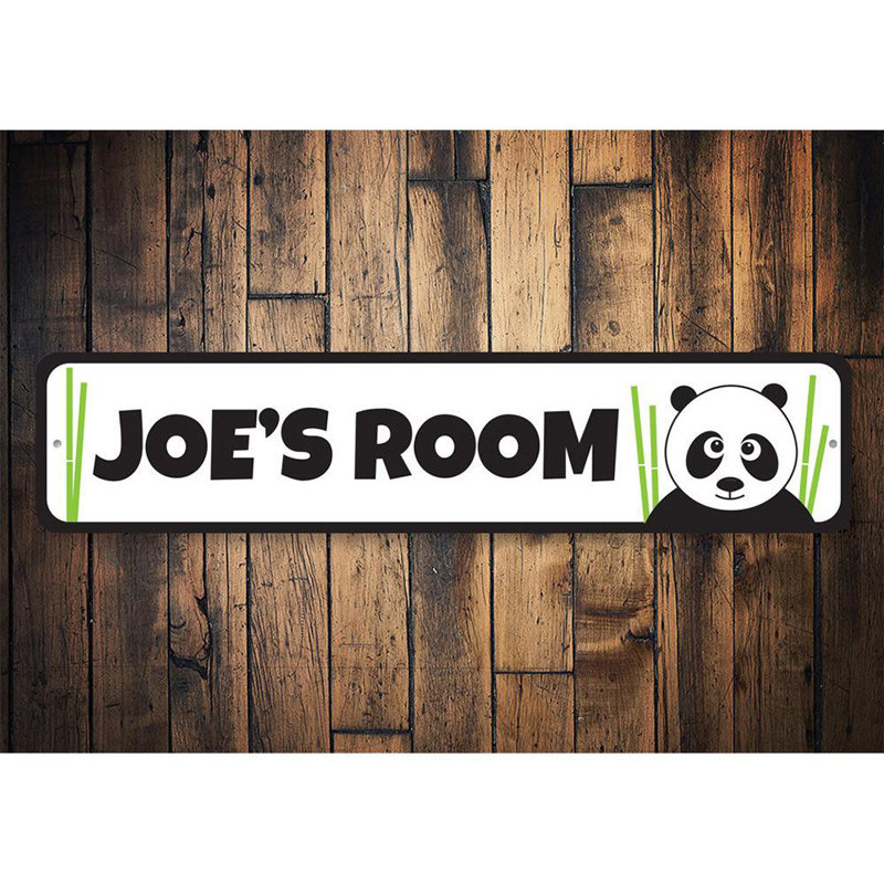 Plaque en métal Panda, H 6 po x l 24 po x P 0,06 po