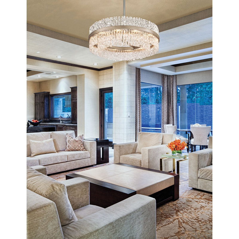 Chime 4 - Light Shaded Drum Chandelier