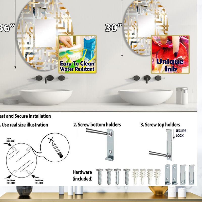 Miroir décoratif royal Royal Ikat Reverie Celebrate - Maze, L 24 po x H 36 po