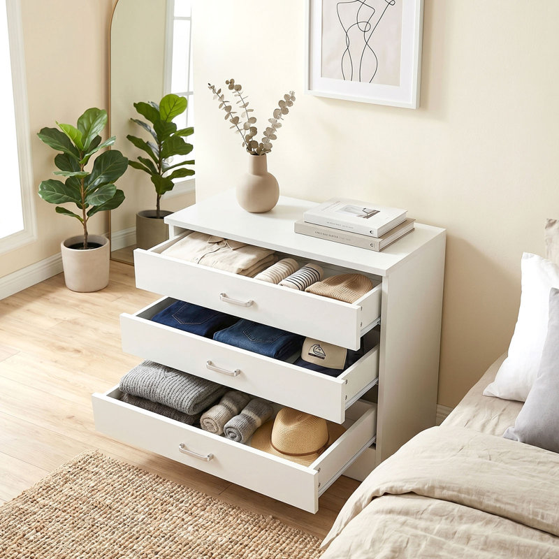 Commode 3 tiroirs Adalade, Blanc