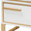Table de chevet 2 tiroirs Krune - blanc / or