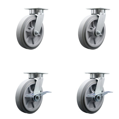4 Piece Thermoplastic Rubber Caster Set