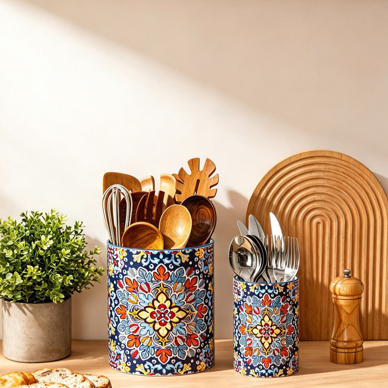 Ceramic / Porcelain Round Utensil Crock