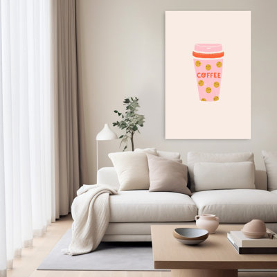 «Happy Happy Coffee Cup», art mural contemporain coloré