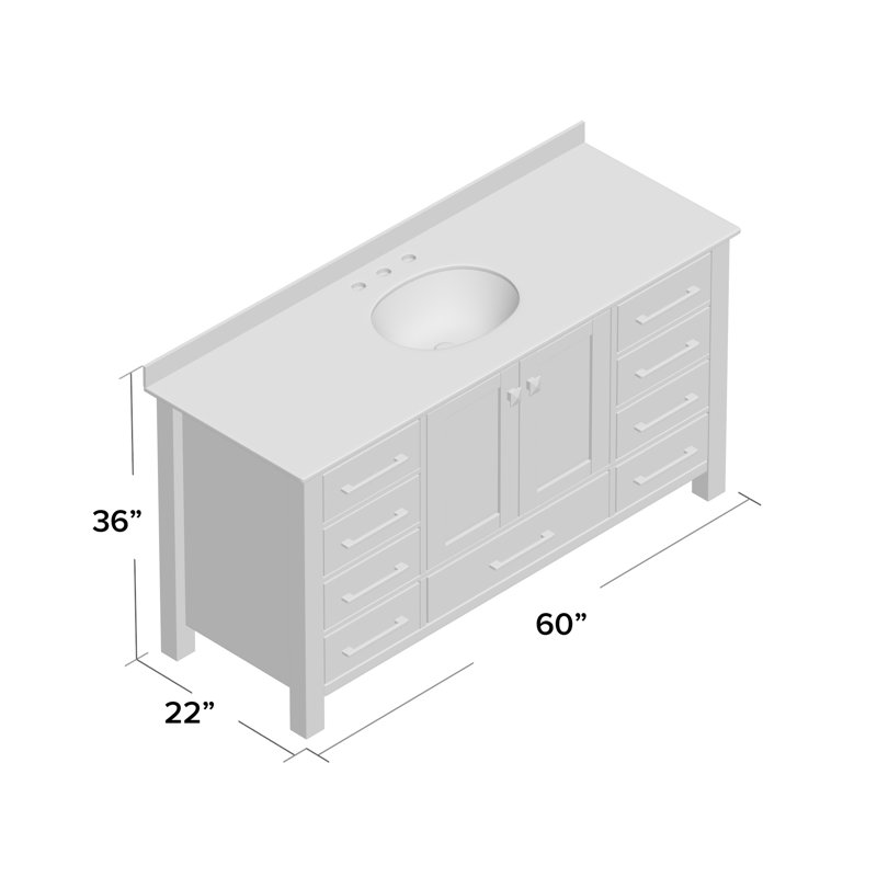 Ensemble de meuble-lavabo simple 60 po Minnich, Espresso