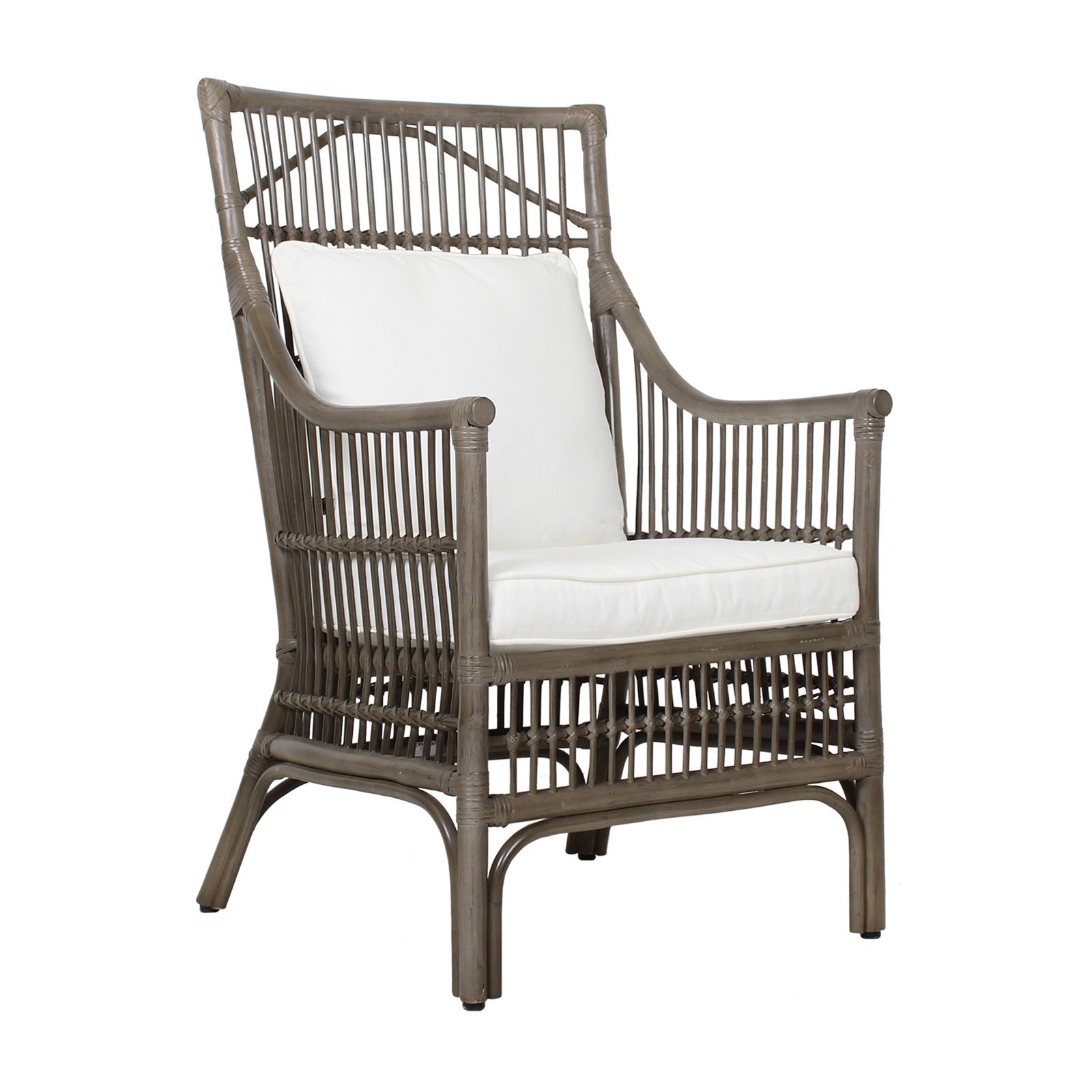 Jamestown Rattan Armchair, Gray
