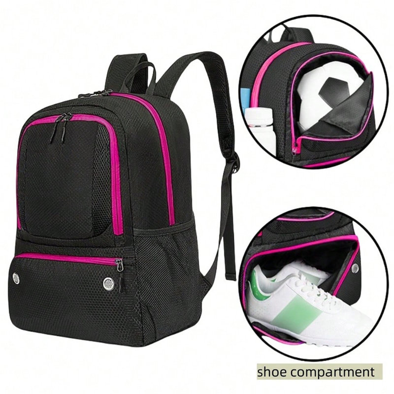 Sac à dos pour équipement de sport - Sac de grande capacité avec support à balles indépendant et compartiment à chaussures