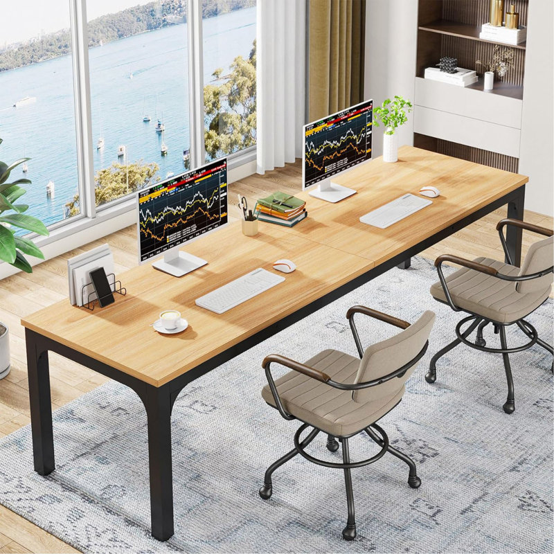 Lamekia Metal Base Dining Table, White, Black