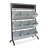 Clarice Farmhouse Galvanized Metal Display Stand with Chalkboard, 9-Cubby Organizer