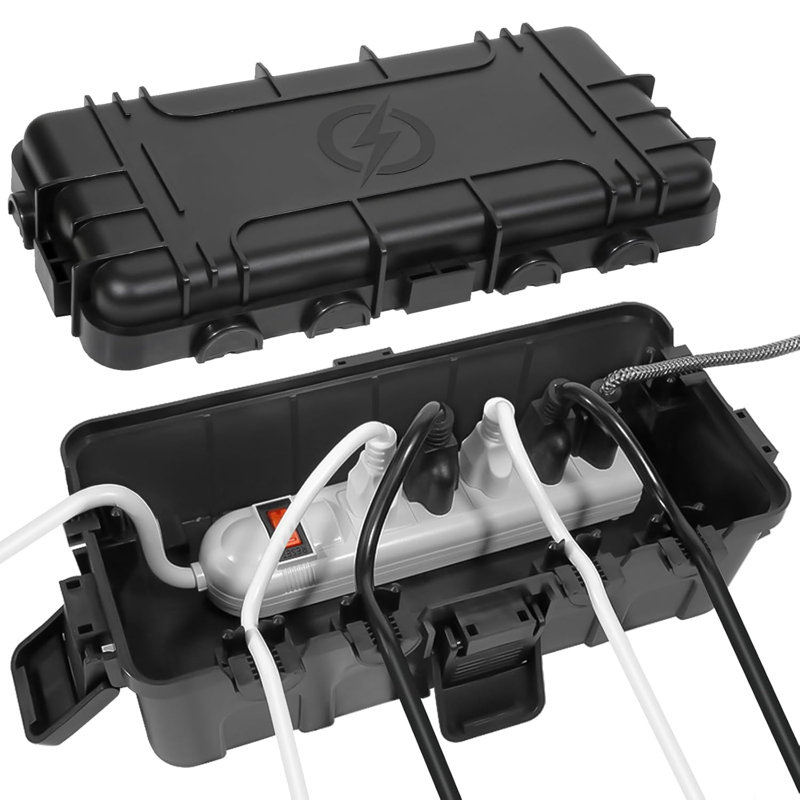Boîtier électrique moyen pour l'extérieur (11,6 x 5,2 x 4,1 pouces), couvercle de rallonge étanche IP54 avec 6 entrées de câble