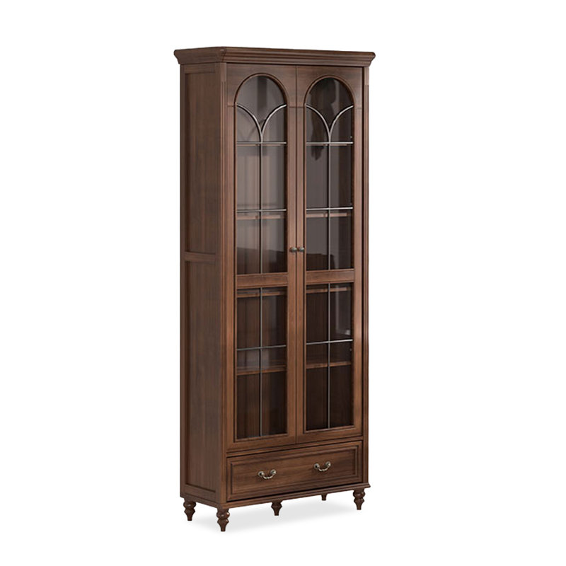 Vitrines en bois massif noisette + verre