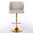 A&A Furniture,Swivel Barstools Adjusatble Seat Height, Modern PU Upholstered Bar Stools With  The Whole Back Tufted, For Home Pub And Kitchen Island（Beige, Set Of 2）-1891222757