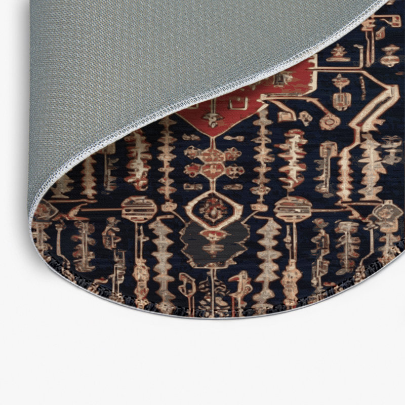 Tapis d'intérieur et d'extérieur brun Persian, Rond 5 pi