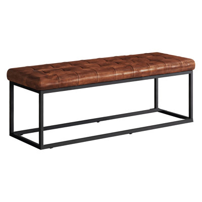 Banc en cuir véritable de 50 po et 55 po Pearson