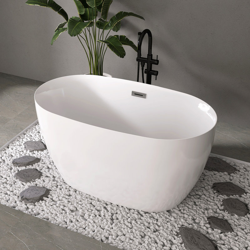 Baignoire de trempage autoportante en acrylique 51 po Fslefay