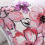 Édredon simple / simple TG et coussin, motif floral doux avec détails rose gris