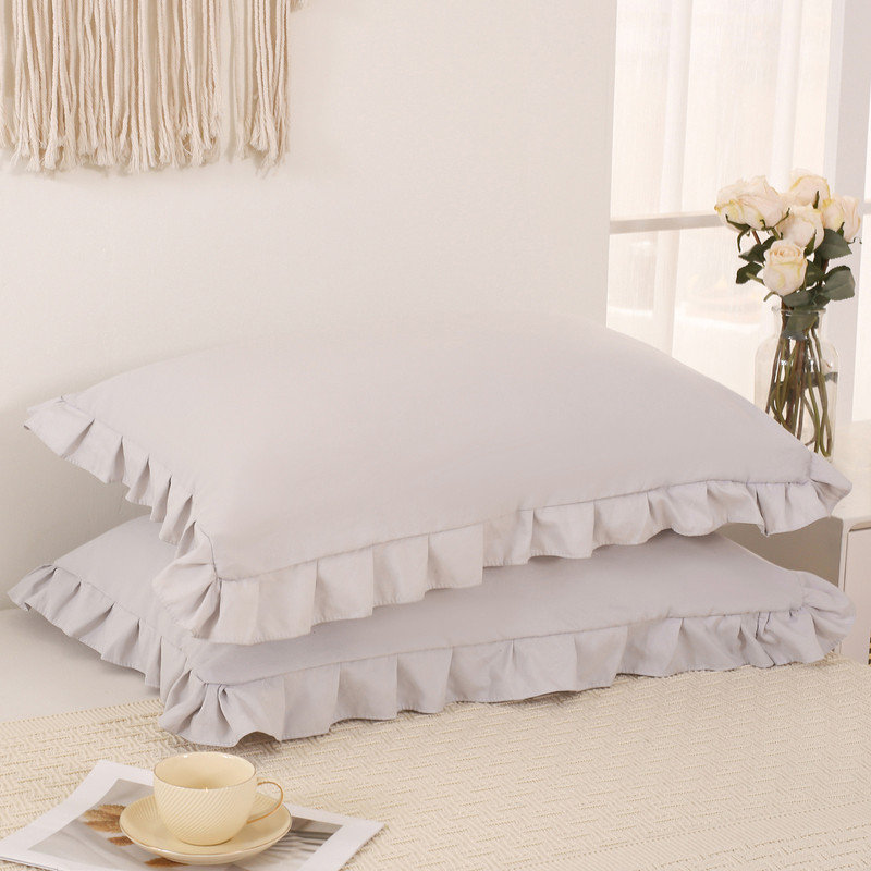 Ensemble de 2 taies décoratives à motif de franges beige et gris, Taie d'oreiller très grande, Beige gris