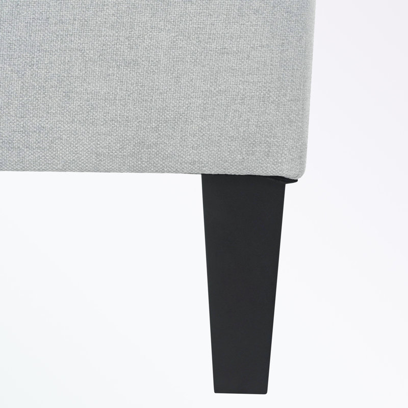 Anjuman Upholstered Ottoman, Gray Polyester, Gray 